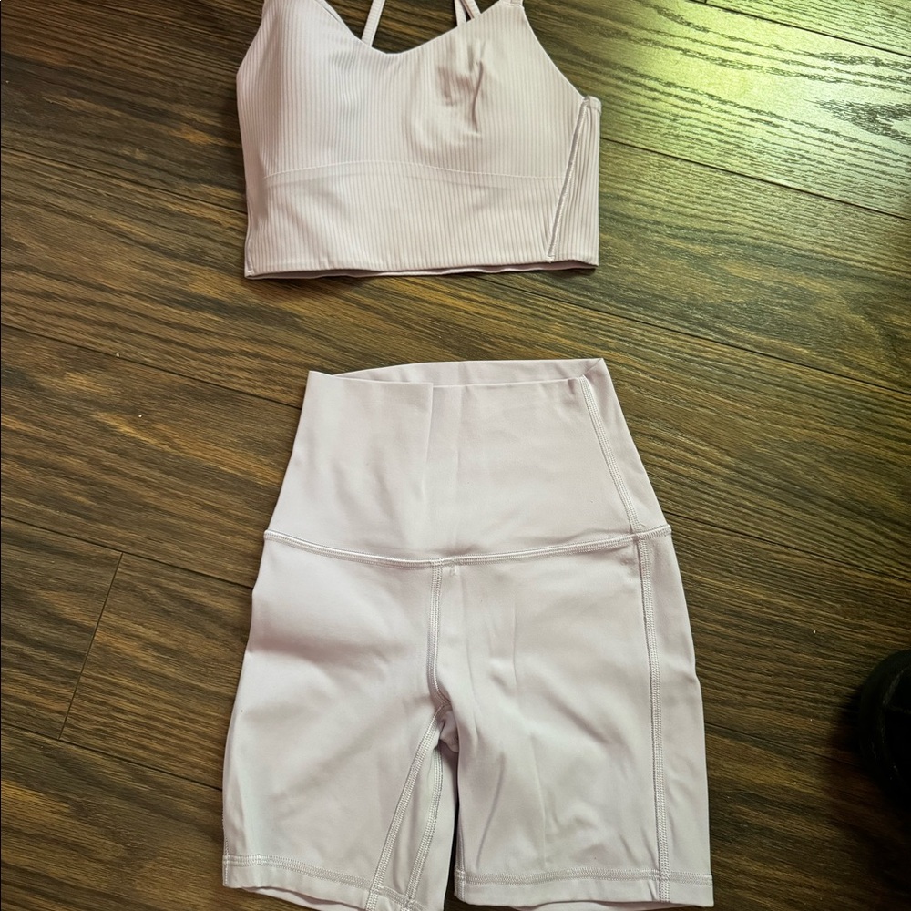 Lululemon light purple workout set
